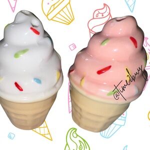 Mini ice cream cone Salt and Pepper Shakers